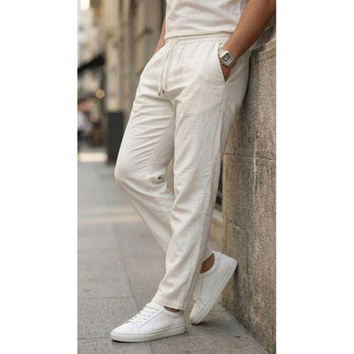 Erkek İç Göstermez Yıkamalı Keten Pantolon