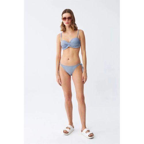 Kadın Straplez Mavi Bikini Takımı