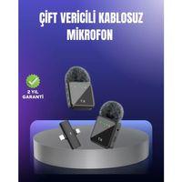 Vlog Podcast Ve Röportajlar İçin Kablosuz Çift Yaka Mikrofon