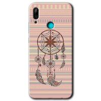 MRCİLETİSİM Huawei P smart 2019 Kılıf Baskılı Kapak - Mandala Retro +Tam Kaplayan Mat Seramik