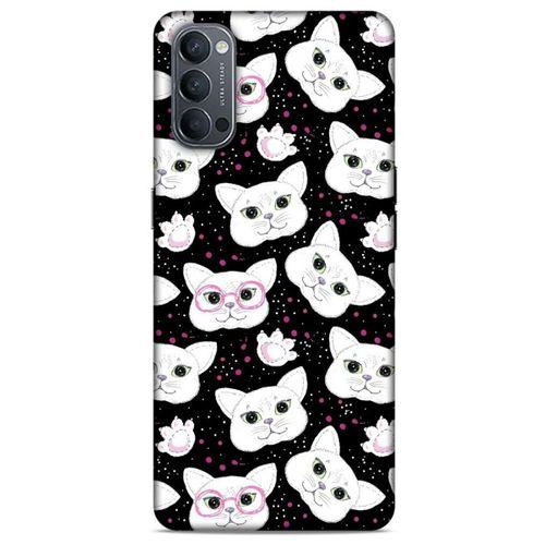 Lopard Oppo Reno 4 Uyumlu Kılıf Kediler (30) Silicone Case Patiler