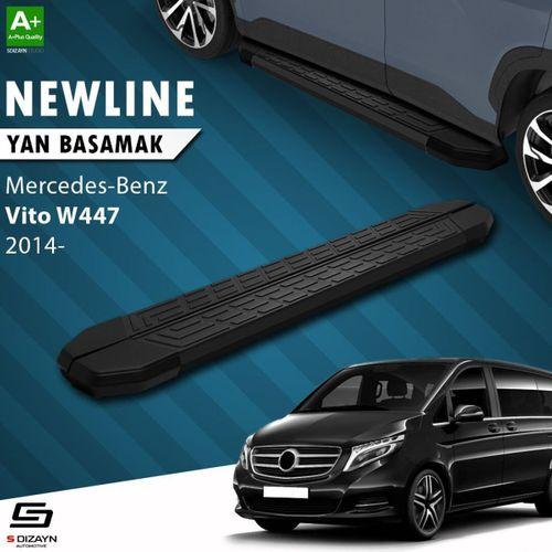 S-Dizayn Mercedes Vito W447 Uzun Şase NewLine Siyah Yan Basamak 253 Cm 2014 Üzeri A+ Kalite