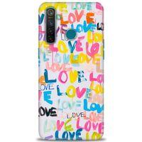 Realme 5 Pro Kılıf HD Baskılı Kılıf - Love Love + Tam Ekran Koruyucu