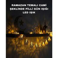 Pilli Ramazan Ve Bayram Led Işık Zinciri Cami Temalı Dekoratif