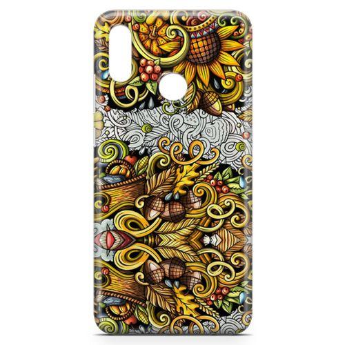 Huawei Y7 Prime 2019 Kılıf Palamut Doodle Arka Kapak Koruma Desenli Full Koruyucu