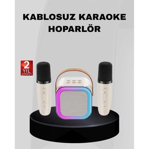 Taşınabilir Karaoke Hoparlör Bluetooth 5.0 Ve Çift Mikrofonlu