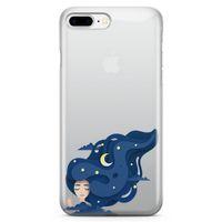 Apple iPhone 7 Plus Kılıf Origami Kadın Arka Kapak Koruma Desenli Full Koruyucu