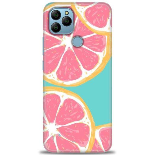 General Mobile GM 21 Kılıf HD Baskılı Kılıf - Pembe Limon + Tam Ekran Koruyucu