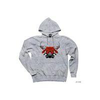 Chicago Bulls with Mask Gri Kapşonlu Sweatshirt Hoodie
