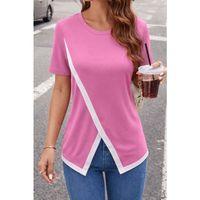 Kadın Kısa Kollu Bisiklet Yaka Viskon Bluz