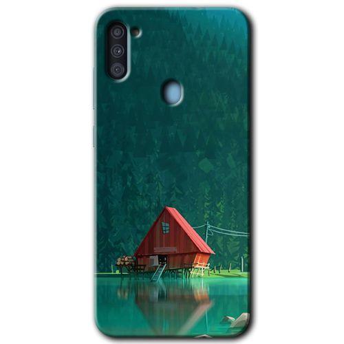 Potkal Hediye Fabrikası Samsung Galaxy M11 Kılıf HD Desen Baskılı Arka Kapak - House In Woods