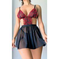 Tül Mini Fantezi Babydoll Takım
