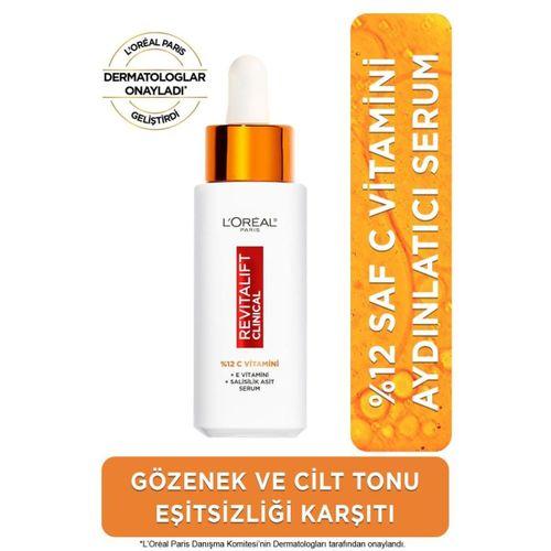 L'Oreal Paris Revitalift Clinical %12 Saf C Vitamini Aydınlatıcı, Ton Eşitleyici, Gözenek Karşıtı Serum 30 ml