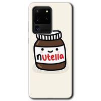 Samsung Galaxy S20 Ultra Kılıf HD Desen Baskılı Arka Kapak + Temperli Cam - Nutella Aşkım