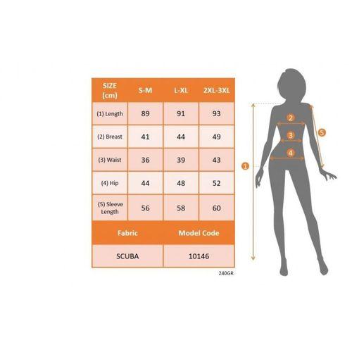 Kadın Uzun Kollu V Yaka Alt Tarafı Desenli Dalgıç Mini Boy Elbise