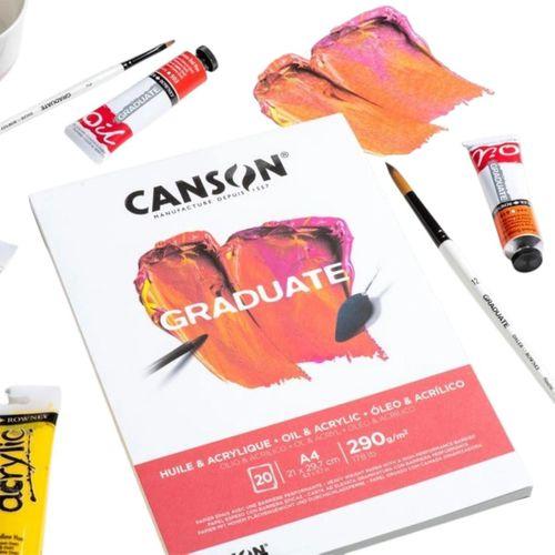 CANSON PAD CANGRAD OIL AND ACRYLIC 20 Yaprak A5 290 gram