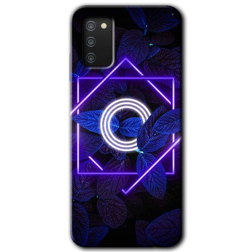 Samsung Galaxy A03s Kılıf HD Desen Baskılı Arka Kapak - Dark Neon Yaprak O Harfi