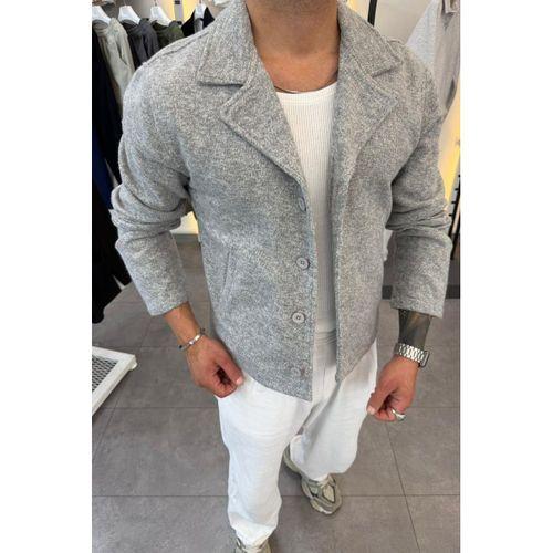 Slimfit Yakalı Düğme Kapamalı Astarsız Yan Cep Kaşe Ceket