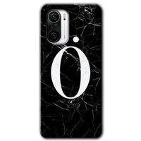 Poco F3 Kılıf HD Desen Baskılı Arka Kapak + Temperli Cam - Siyah Mermer Desenli Ö Harfi