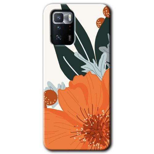 Poco x3 GT Kılıf HD Desen Baskılı Arka Kapak + Temperli Cam - Portakal Çiçeği