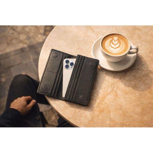 Hakiki Deri Mıknatıslı Kart Ve Telefon Bölmeli Unisex Cüzdan VS.BLKT.0943