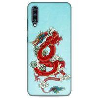Samsung Galaxy A70 Kılıf Dragons (22) Tam Koruma Kılıfı Ejderha Dövme Kırmızı