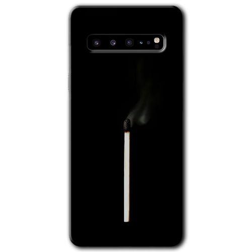 Samsung Galaxy S10 Plus Kılıf HD Desen Baskılı Arka Kapak + Temperli Cam - Sönmüş Kibrit