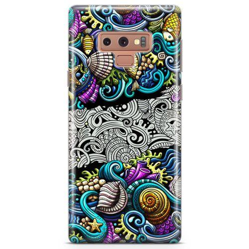 Samsung Galaxy Note 9 Kılıf Deniz Mahsulleri Doodle Arka Kapak Koruma Desenli Full Koruyucu