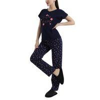 Kadın Yıldız Desenli Kısa Kollu Pijama Takım - 5505 - STLLA PNK