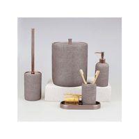 By Selim Natural Taupe 5 Parça Polyester Banyo Seti