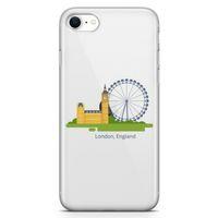 Apple iPhone SE 2020 Kılıf Londra İngiltere Arka Kapak Koruma Desenli Full Koruyucu