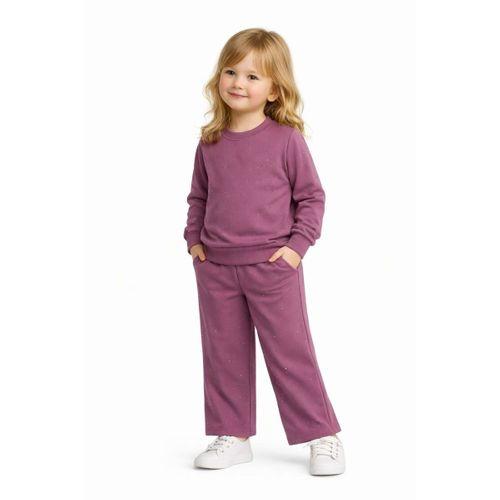 Kız Çocuk Taşlı Sweatshirt Pantolon Takım BGL-ST05273