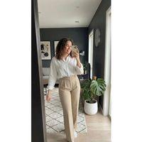 Kadın Yüksek Bel Pileli Palazzo Pantolon