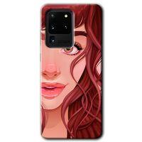 Galaxy S20 Ultra Kılıf HD Desen Baskılı Arka Kapak - Kızıl Kız