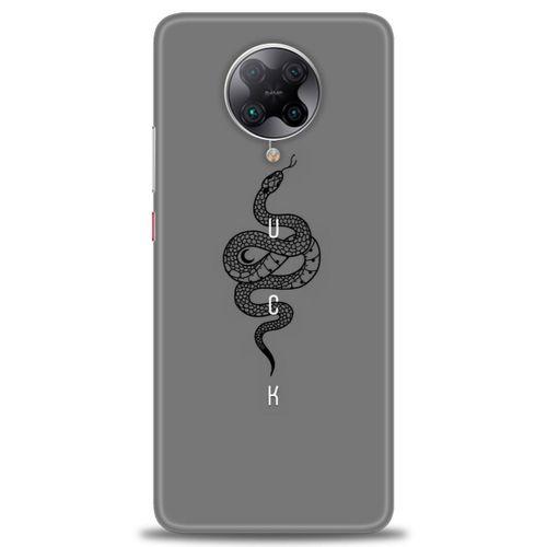 Xiaomi Poco F2 Pro Kılıf HD Baskılı Kılıf - Siyah Yılan + Tam Ekran Koruyucu