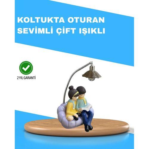 Romantik Çift Temalı Dekoratif Masa Lambası Yumuşak Led Işık