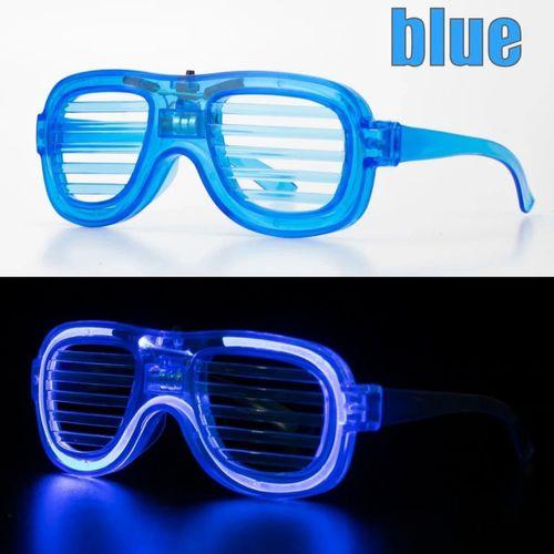 Eğitici Çocuk Mavi Led Işıklı Parti Gözlüğü - Neon Glow Şerit Gözlük 3 Modlu