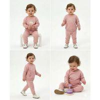 6/24 Ay Fırfır Detaylı Penye Bebek Takımı