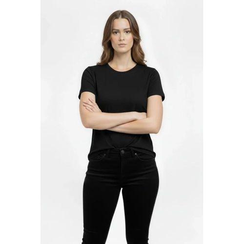 T-Shirt Bisiklet Yaka Slim Fit Likralı Tişört Günlük Basic Body - Siyah
