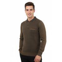 Erkek Polo Yaka Kazak Cepli Çelik Örgü Klasik Kalıp 5205F BGL-ST04850