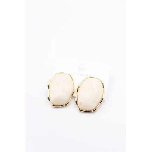 Taşlı Küpe - Krem