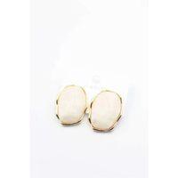 Taşlı Küpe - Krem