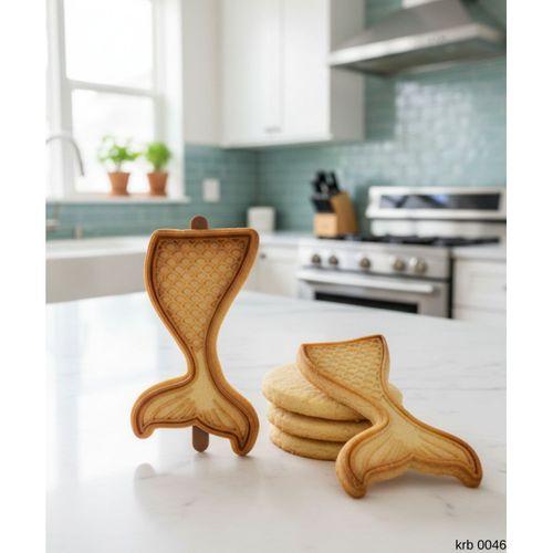 Çift Parça Balık Kuyruğu Kurabiye Kalıbı – Hamur Kesici, Şeker Hamuru ve Oyun Hamuru İçin