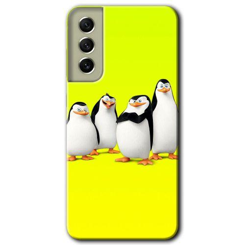 Samsung Galaxy S21 FE Kılıf Baskılı Kapak - Penguenler +Tam Kaplayan Mat Seramik