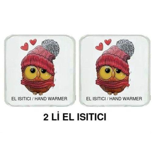 2 Adet Bereli Baykuş Cep Sobası,El Isıtıcı,Sıcak Su Torbası Pvc  10X9,5Cm