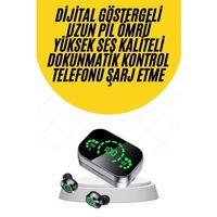 Kablosuz Bluetooth Kulaklık Çift Telefon Destekli Powerbankli Dijital Göstergeli