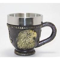 3d Kabartmalı Kartal Büstü Paslanmaz Çelik Kupa Bardak