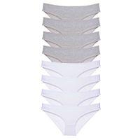 8 Adet Süper Eko Set Likralı Kadın Slip Külot Gri Beyaz