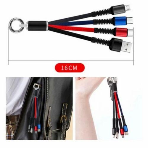 Anahtarlık Çoklu Şarj Kablosu 4 Başlıklı