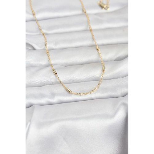 CM 14K Gold Renk Bar Zincir Model 60 cm Kadın Kolye